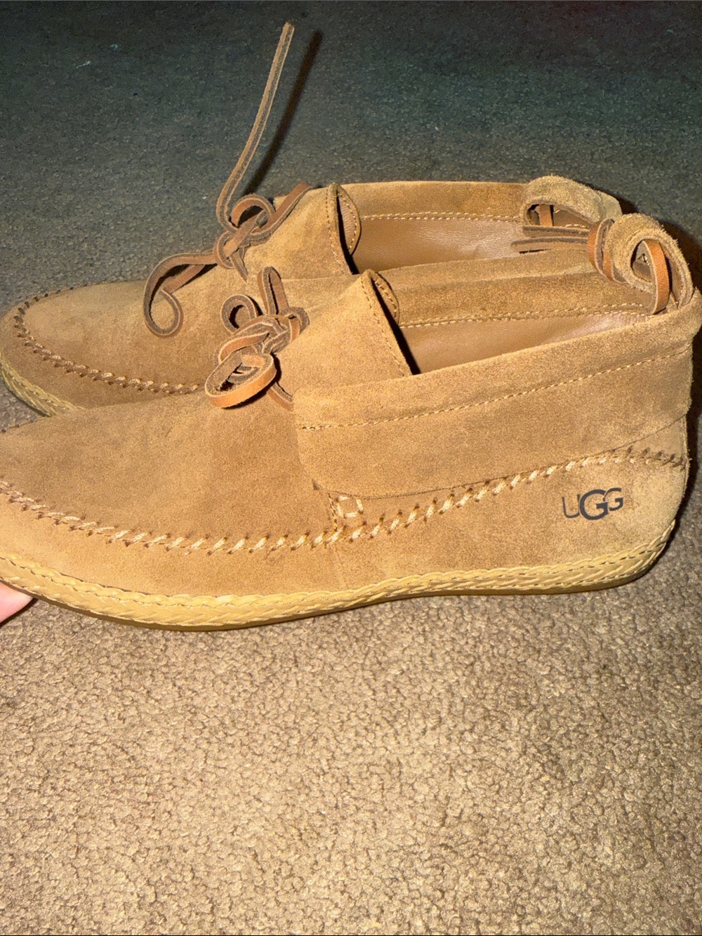 UGG Woodlyn Moccasin Ankle Boots in Chestnut Suede Size 10 - Picture 4 of 7